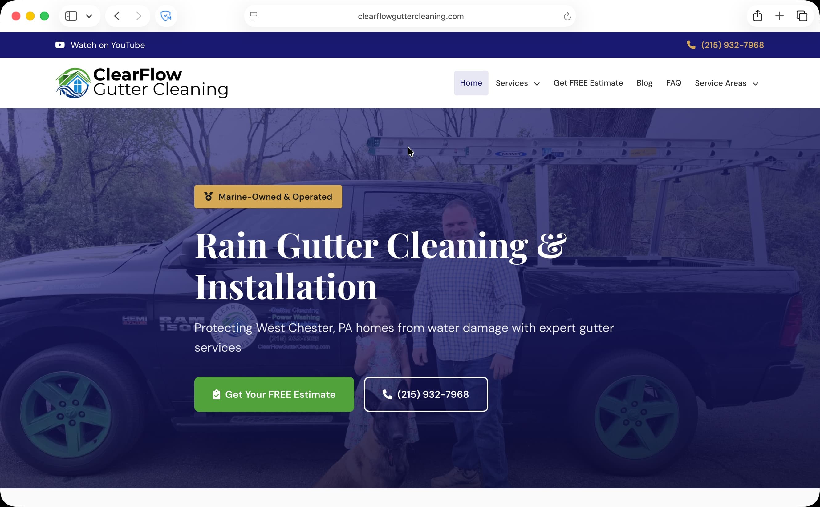 ClearFlow Gutter Cleaning website design - PushMedia